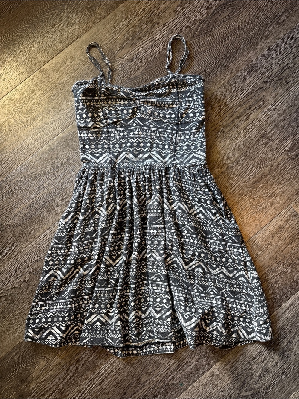 Aeropostale Black & White Patterned Mini Sundress
